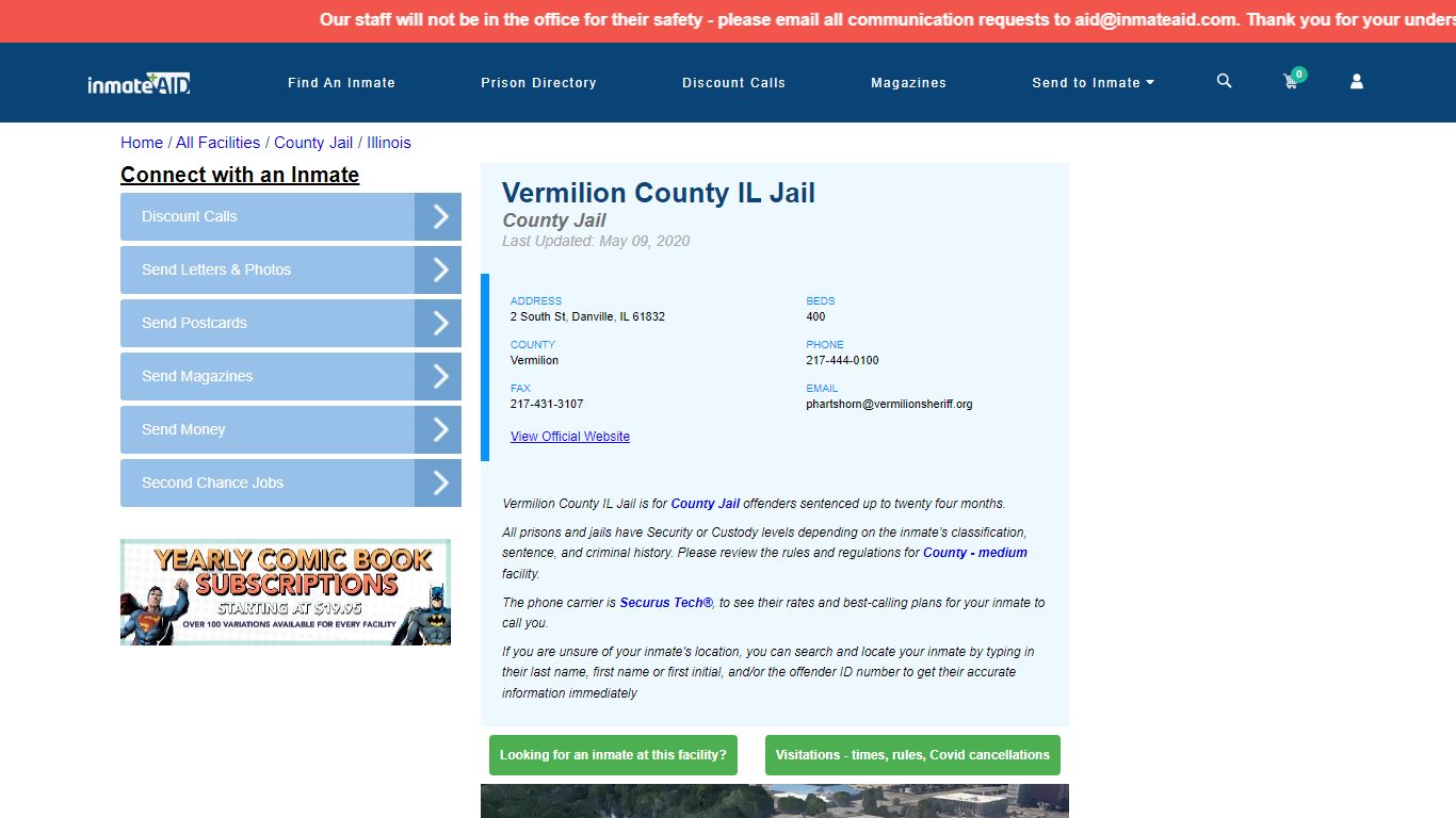 Vermilion County IL Jail - Inmate Locator - Danville, IL