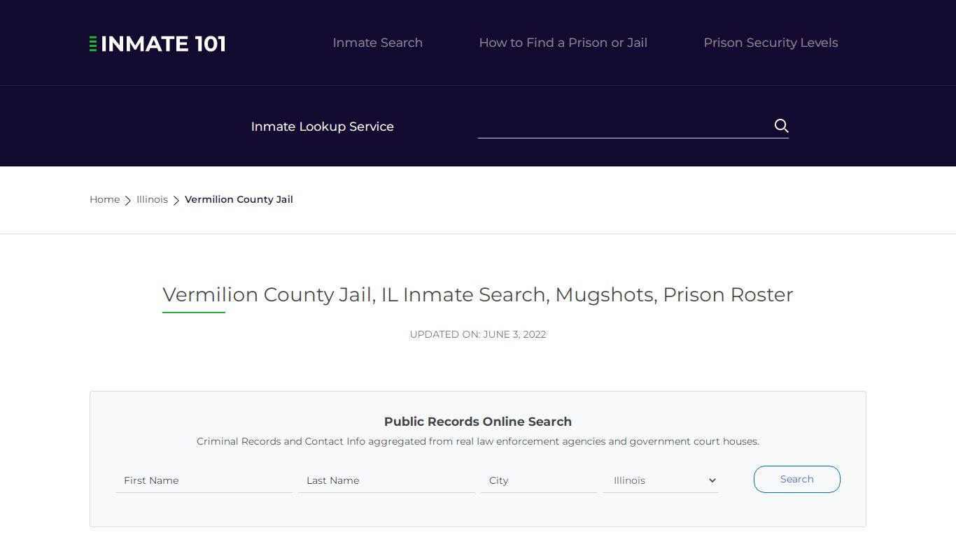 Vermilion County Jail, IL Inmate Search, Mugshots, Prison ...