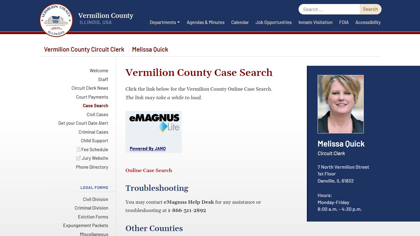 Case Search - Vermilion County